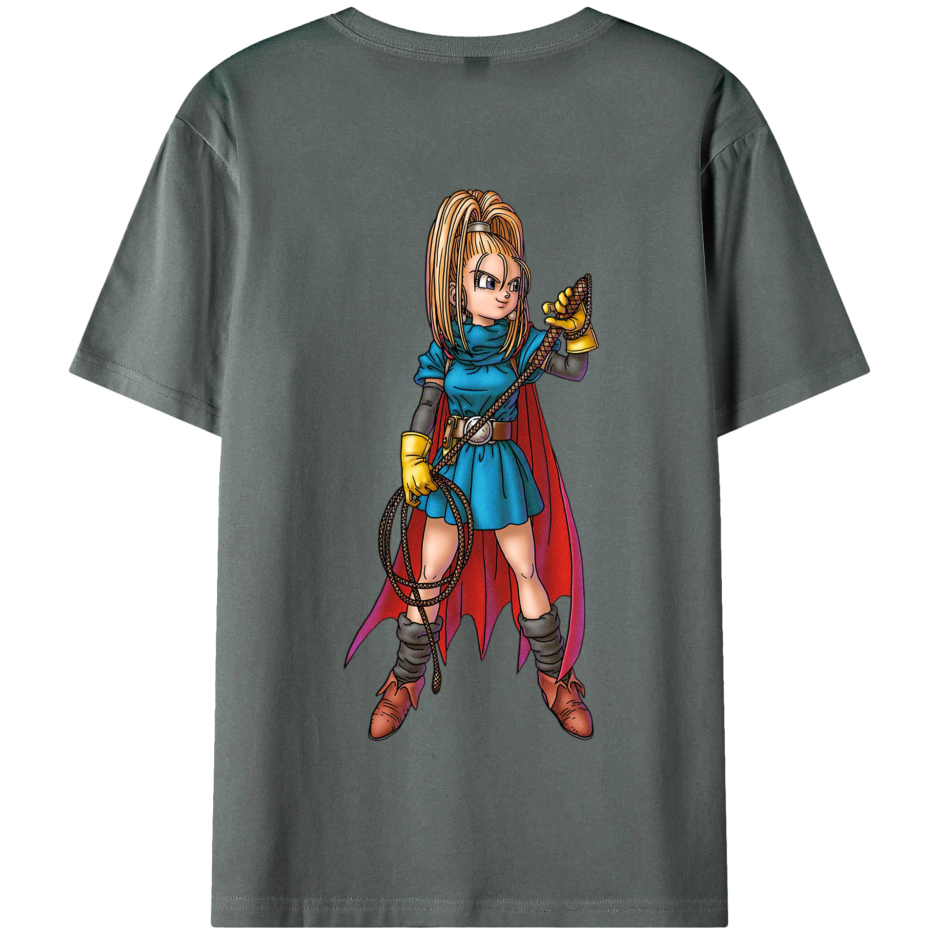 （画像用） ドラゴンクエスト Doragon Kuesuto Dragon Quest 綿100％半袖Tシャツ（背面プリント）